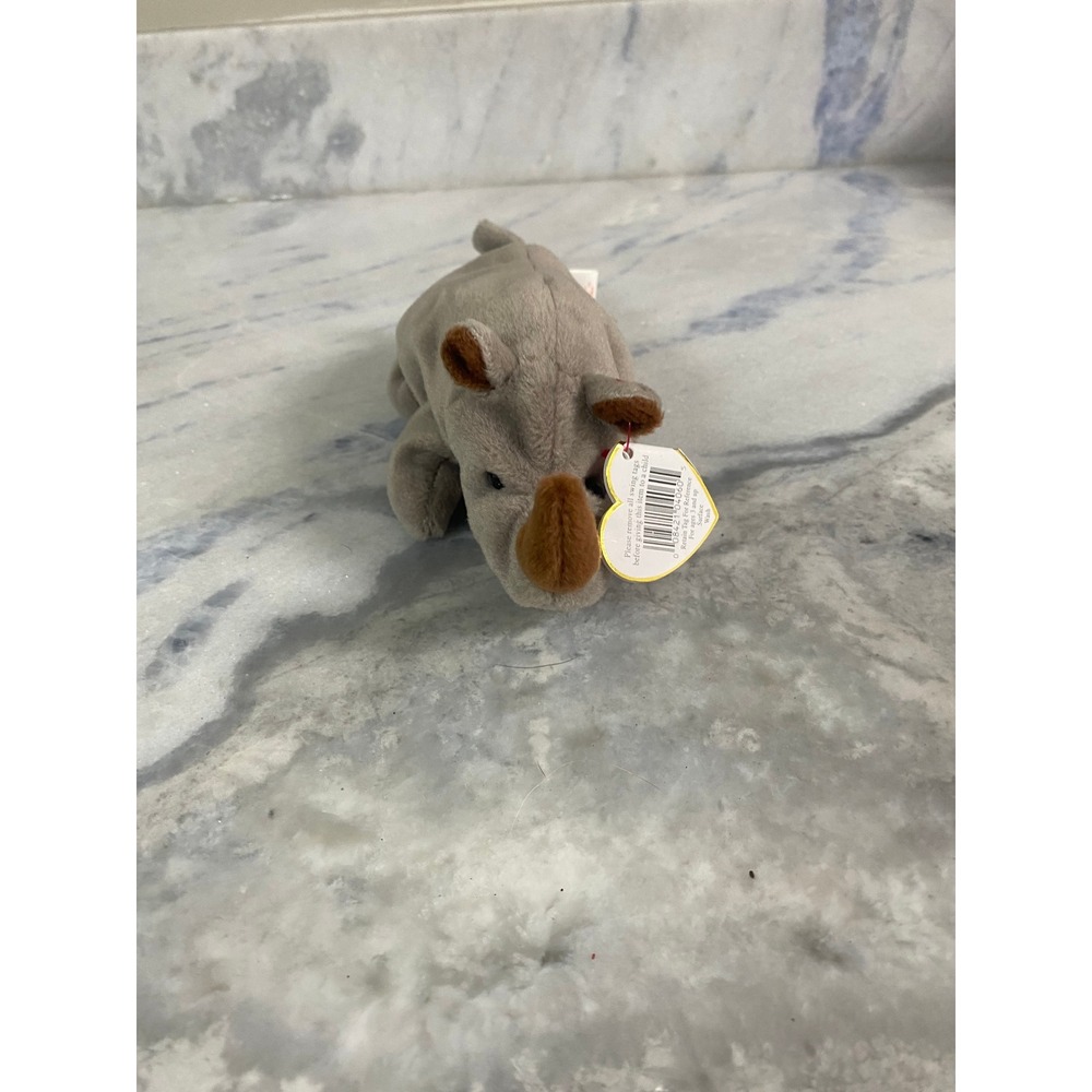 Ty Beanie Baby Spike the Rhino 1996 Style 4060 Vintage Plush With Tag